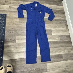 Carhartt Coveralls Mens 44 Tall Blue Flame Resistant FR Workwear NFPA 2112 USA